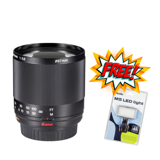 (Pre order) Kase 200mm F5.6 Reflex Lens Full Frame Manual Focus for Canon EF mount (Free 1 pc M5 LED)