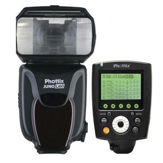 Phottix Juno Li60 Lithium Battery Hot Shoe Flash + Odin II Tx Combo (Pentax)