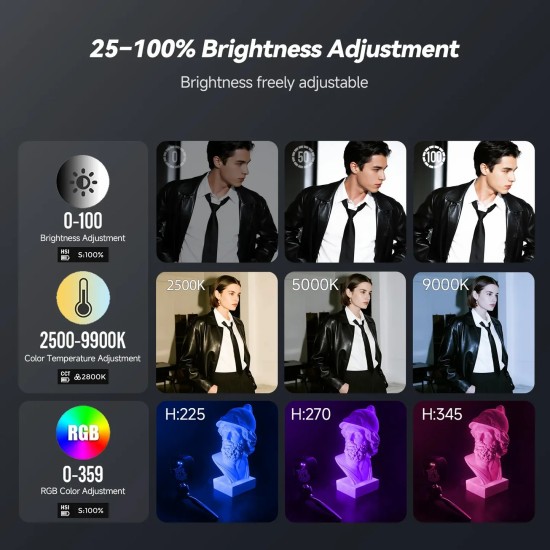 Photoolex Tofu RGB LED Light Black Sumarai Kit