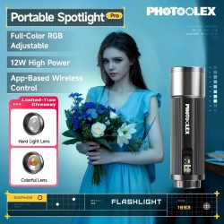 Photoolex ZOOM Light (12W RGB - Steel Magnetic Gobo) 手電筒RGB造影燈套裝